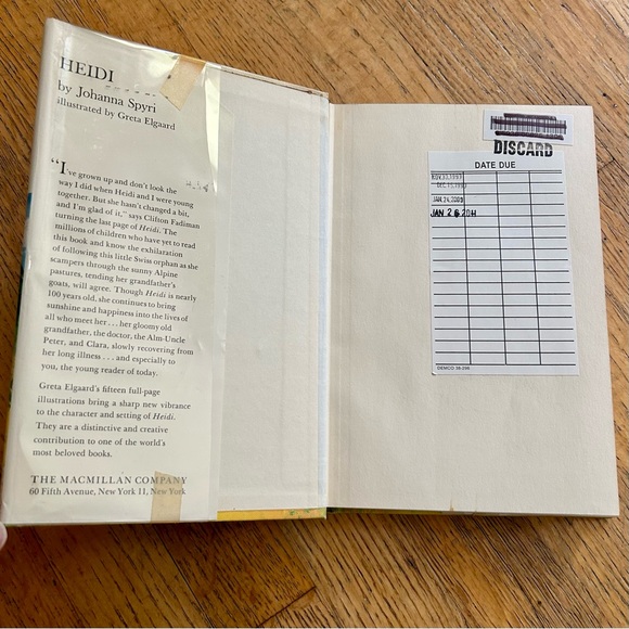 Heidi Johanna Spyri Greta Elgaard 1962 First Ex-Library Mylar Cover Hardcover DJ - Picture 2 of 15